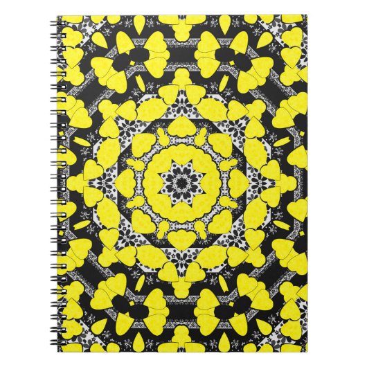 Carnet Seamless abstract mandala hearts bright round orna (Devant)