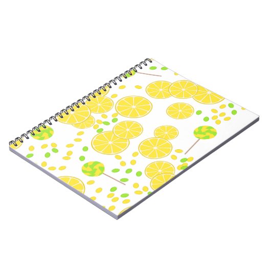 Carnet Seamless bright lemon slices candy lollipops (Côté gauche)