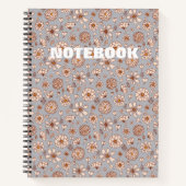 Carnet Seamless Floral pattern Gray (Devant)