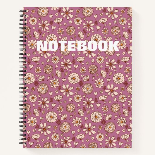 Carnet Seamless Floral pattern maroon (Devant)
