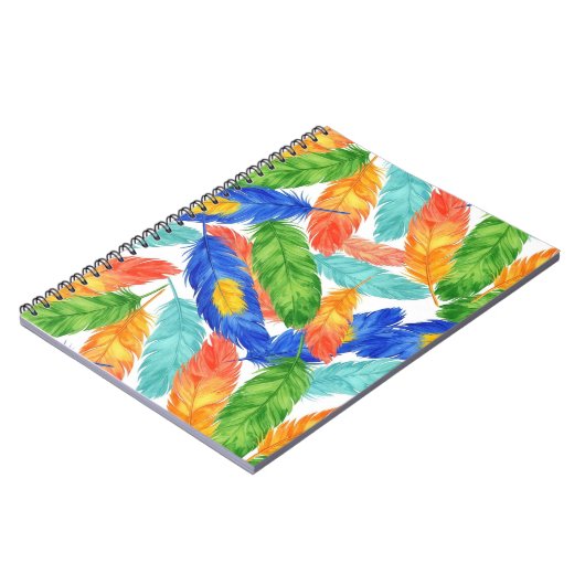 Carnet seamless pattern of watercolor feathers (Côté gauche)