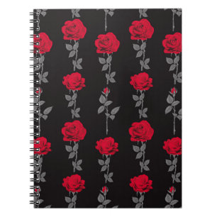 Carnet Seamless pattern red rose flowers vintage abstract