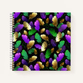 Carnet Seamless Pattern with Mardi Gras feathers (Devant)