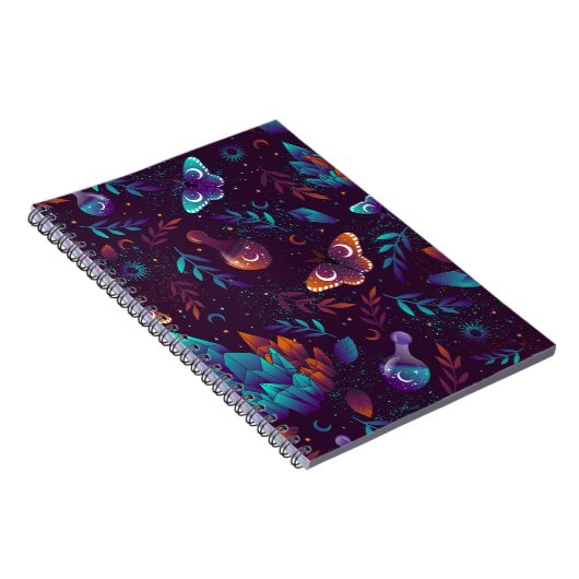 Carnet Seamless pattern with space butterfly, crystals, h (Côté Droit)