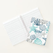 Carnet Seashell Starfish Motif Bleu Et Nom Turquoise (Intérieur)