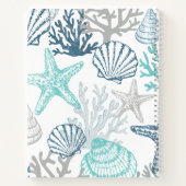 Carnet Seashell Starfish Motif Bleu Et Nom Turquoise (Dos)
