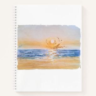 Carnet Seaside Sunrise - Aquarelle Peinture du paysage ma