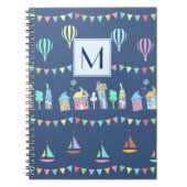 Carnet Seaside Town Sail Boats and Bunting Monogram (Devant)