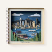 Carnet Seattle Washington America Layered Paper Art (Devant)