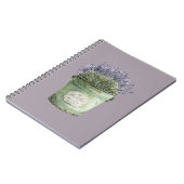 Carnet Seau vert fleurs de lavande (Côté gauche)