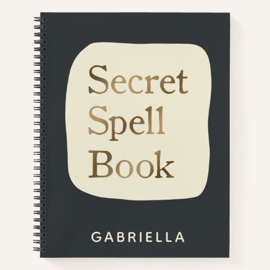 Carnet Secret Spells Grimoire Cover Personnalisé (Devant)