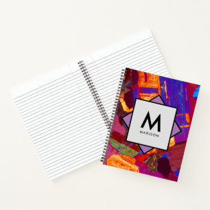 Carnet Section mince en granit avec nom et monogramme sur