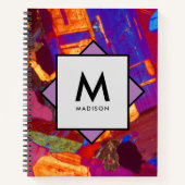 Carnet Section mince en granit avec nom et monogramme sur (Devant)