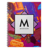 Carnet Section mince en granit avec nom et monogramme sur (Devant)