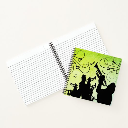 Carnet Section Trumpet Jazz Music Green (Intérieur)