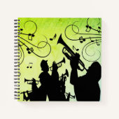 Carnet Section Trumpet Jazz Music Green (Devant)