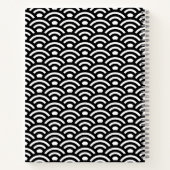 Carnet Seigaiha, Waves, Japanese, Black and White (Dos)