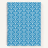 Carnet Seigaiha, Waves, Japanese, Blue and White (Devant)
