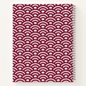 Carnet Seigaiha, Waves, Japanese, Burgundy and White (Dos)