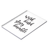 Carnet Séjour dur de travail humble - citation minimale (Côté gauche)