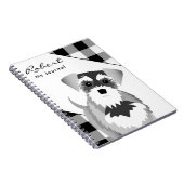 Carnet Sel et poivre Schnauzer Tartan Plaid (Côté Droit)