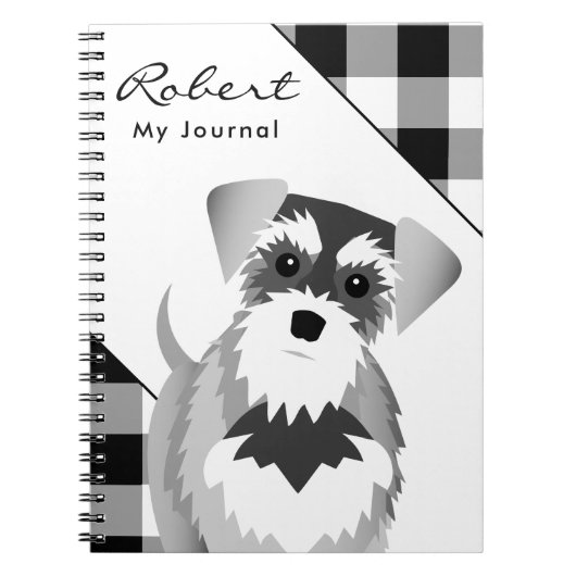 Carnet Sel et poivre Schnauzer Tartan Plaid (Devant)