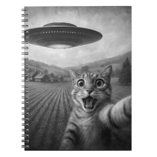 Carnet Selfie De Chat Avec Alien UFO Drôle Cadeaux De Cha