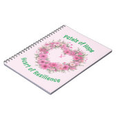 Carnet Sensibilisation au cancer du sein Coeur floral (Côté gauche)