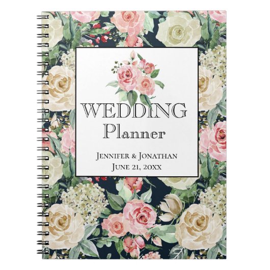 Carnet Sentez les Roses, Wedding planner de motifs florau (Devant)