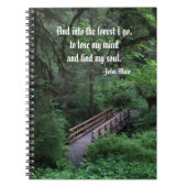 Carnet Sentier dans la forêt Citation John Muir (Devant)