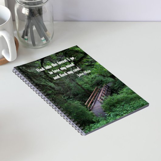 Carnet Sentier dans la forêt Citation John Muir