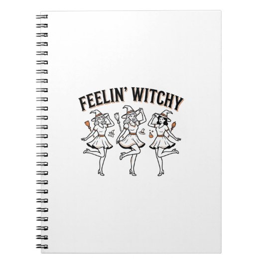 Carnet Sentiment Sorcière Rétro Sorcières Halloween (Devant)