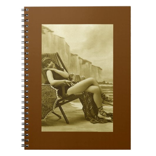 Carnet Sepia Beauté de bain Vintage (Devant)
