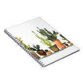 Carnet Sept cactus d'aquarelle vert dessinés à la main en (Côté Droit)