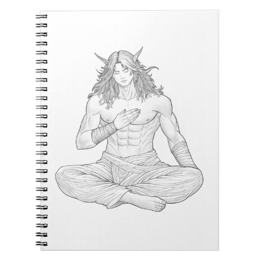Carnet Serene Elf Warrior | Fantasy Anime Character Art (Devant)