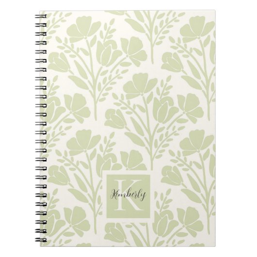 Carnet Serene Neutral Florals Monogramme (Devant)