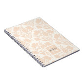 Carnet Serene Neutral Peachy Rose Florals Monogramme (Côté Droit)