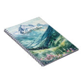 Carnet Serene Peaks : Une aquarelle Montagne Majestic (Côté Droit)