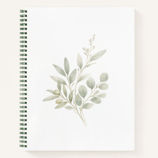 Carnet Sérénité de sauge personnalisée minimaliste botani