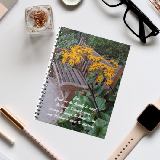 Carnet Sérénité Prière Jardin Banc Floral