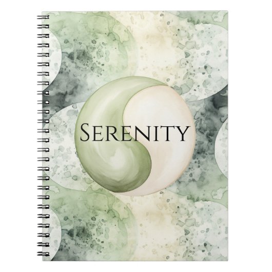 Carnet Sérénité Yin Yang Vert (Devant)