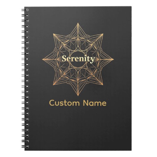Carnet Serenity Mandala Golden Sacred Custom (Devant)