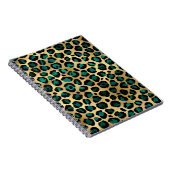 Carnet Série Teal et Or Léopard Design 14 (Côté Droit)
