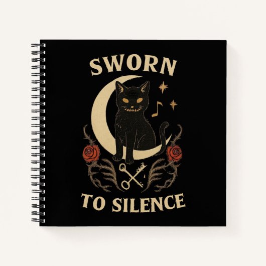 Carnet Serment de taire Gothique Chat noir Halloween (Devant)