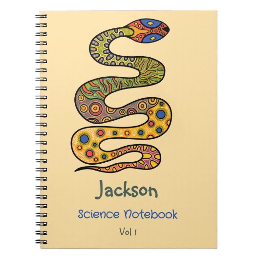 Carnet Serpent Graphique Nommé Sujet De L'École (Devant)
