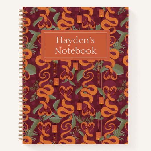 Carnet Serpent Luxe Motif - Le Lotus Blanc (Devant)