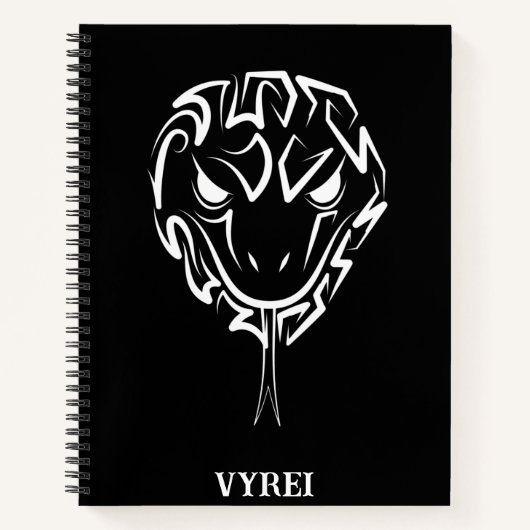 Carnet Serpent tribal noir et blanc (Devant)