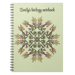 Carnet Serpents verts Floral Mandala Imaginaire botanique