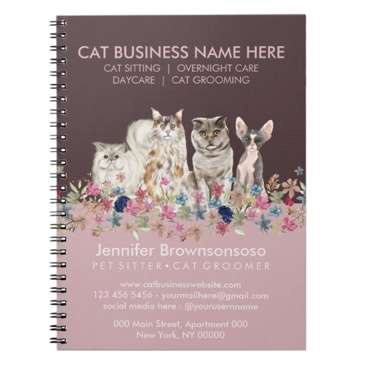Carnet Service de garde de chat de compagnie rose vétérin (Devant)