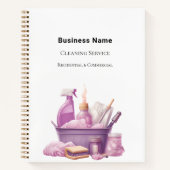 Carnet Service de nettoyage d'entreprise rose (Devant)